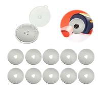 Lot de 10 Lames de Coupe Rotatives 45 mm, Lames de Cutter Rotatif en Acier Ultra tranchante SKS-5, Lames de Rechange Pour Tissus Cuir Vinyle et Scrapbooking pour Papier Tissu Fournitures D'artisanat