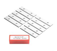 Lot de 10 lames de fraises carrées à double tranchant en carbure de tungstène réversibles 50 x 12 x 1,5 mm avec 2 bords coupants, angle de surface de 35 degrés pour têtes de coupe, rainures