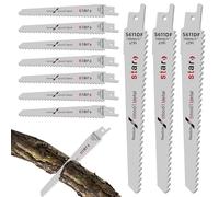 Lot de 10 Lames de Scie Sabre pour Bois, 6TPI Lame Scie Sabre - 150mm Accessoires de Scie Sabre pour l'élagage des Arbres, Bois grossier