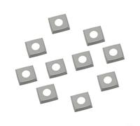 Lot de 10 lames en carbure de tungstène de 15 x 15 x 2,5 mm pour tour à bois, lames de rabot à pointe carrée, 4 bords de coupe, compatible avec tête de rabot Byrd, insert d'outil de tournage en