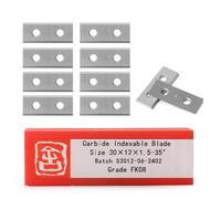 Lot de 10 lames réversibles interchangeables en carbure de tungstène de 1,5 mm d'épaisseur,2 bords de coupe,30x12x1,5 mm,pour fraises à affleurer (lames réversibles).[W538]