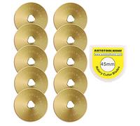 Lot de 10 Lames rotatives de Rechange avec revêtement en Titane 45 mm pour Coupe-Patchwork OLFA DAFA Fiskar Sharp et Durable SKS-7 Quilting Couture