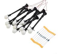 Lot de 10 lampadaires à l'échelle O 1/48 avec LED blanc chaud et résistances de série pour alimentation 3 V CC/AC compatible avec les dispositions de jauge OO 12-16 V