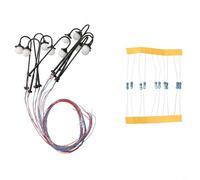 Lot de 10 lampadaires à tête ronde LED 1160 de 4 à 5 cm pour échelle N avec résistances pour une connexion facile