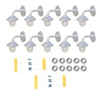 Lot de 10 Lampadaires HO Acier avec LEDs Intégrées | LED chaud, échelle HO 1:87, tension pour 3v, idéal réseaux ferrés, pour décor urbain réaliste
