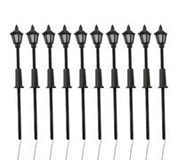 Lot de 10 lampadaires LED blancs pour trains à l'échelle Oo, lampadaires pré-câblés 3 V pour éclairer les modèles ferroviaires et les villes, plastique