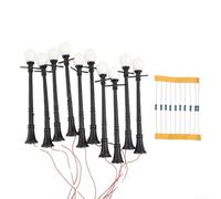 Lot de 10 lampadaires LED en métal à l'échelle 1:48 pour les constructions et les accessoires de paysage