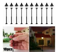 Lot de 10 lampadaires LED pour modélisme ferroviaire, 45 mm, échelle N 1:160, décorations de type bonsaï