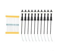 Lot de 10 lampadaires réglables en acier pour chemins de fer 3 V | Construction en acier robuste, base réglable, s'adapte aux systèmes 3 V, idéal pour les modèles réduits de chemin de fer
