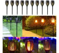 lot de 10 lampes de poche solaires Tiki 96LED Lampe à flamme dansante vacillante Garden Path