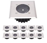 Lot de 10 lampes solaires LED encastrées au sol, éclairage extérieur, lampadaires, étanches IP65 (blanc froid)