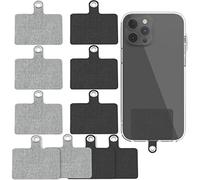 Lot de 10 languettes d'attache universelles en toile pour téléphone portable, 2 couleurs, avec anneau en métal pour téléphone portable, sangle de poignet de sécurité pour smartphone, tour de cou