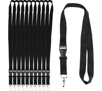 Lot De 10 Lanières/Tours De Cou Blanc Porte-Clés Avec Boucle Détachable Cordon Avec Attache Clip Porte Carte De Visite, Étudiant Ou Bus