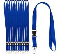 Lot De 10 Lanières/Tours De Cou Blanc Porte-Clés Avec Boucle Détachable Cordon Avec Attache Clip Porte Carte De Visite, Étudiant Ou Bus