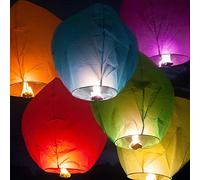 Lot de 10 lanternes volantes colorées, montgolfières, lanternes chinoises