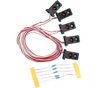 Lot de 10 LED de calibre OO HO 20 mm Vert/rouge signaux nains 2 aspects