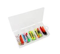 Lot de 10 leurres de pêche à la truite avec crochet unique en métal et paillettes faciles à utiliser