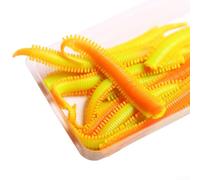 Lot de 10 leurres de pêche avec simulation de vers à soie avec TPR pour un mouvement réaliste et une attraction des poissons (n°4 jaune-orange)