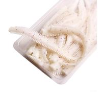 Lot de 10 leurres de pêche, simulation de vers à soie de sable en TPR souple, attire les poissons avec un mouvement réaliste et un attrait de poisson amélioré (n°6 blanc)