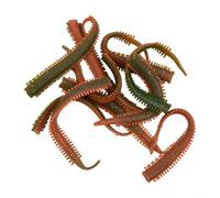 Lot de 10 leurres de pêche, simulation de vers à soie de sable en TPR souple, attire les poissons avec un mouvement réaliste et un attrait de poisson amélioré (n°1 vert marron)