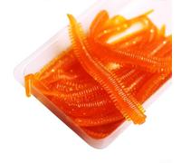 Lot de 10 leurres de pêche simulés vers à soie, fabriqués en TPR pour un mouvement réaliste, parfaits pour les pêcheurs sérieux (n°5 orange)