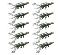 Lot de 10 leurres de pêche souples 8 70 cm Appâts longs Griffes de crevettes Appâts artificiels pour la pêche en eau douce et en eau salée Appâts de natation