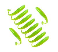 Lot de 10 Leurres Souples de Pêche, Amorce Peche Carnassier, Appât Artificiels avec Queue en T Swimbaits, Accessoires de Pêchepour Poissons d'eau Douce et d'eau Salée