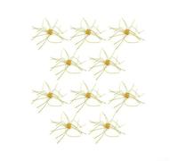 Lot de 10 leurres souples d'extérieur avec appendices en forme de tentacules et tête plombée intégrée pour eau faible luminosité et eau trouble (petit jaune)