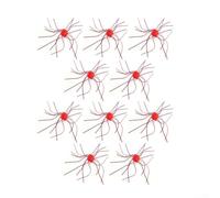 Lot de 10 leurres souples d'extérieur avec appendices en forme de tentacules et tête plombée intégrée pour eau faible et trouble (grand rouge)