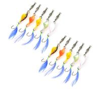 Lot de 10 leurres spinnerbaits en métal avec crochet rotatif à 360 degrés Wobblers Jigging Appâts durs torsadés