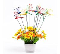 Lot de 10 libellules décoratives de jardin - Libellules - Libellules - Piquets d'extérieur - Pour pot de fleurs - Pour décoration de jardin, cour