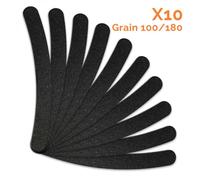 Vivezen - Lot de 10 limes à ongles banane premium - Grain 100/180 - Noir