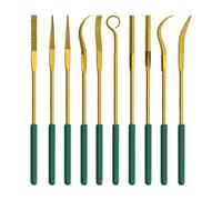 Lot de 10 limes de précision en alliage d'acier - Outil de sculpture multifonction pour modélisme, façonnage de pierre - Forme carrée plate et ronde - Outil de sculpture de bijoux en métal