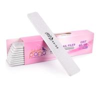 Lot de 10 limes ongles double face PANA Jumbo en meri pour manucure et p dicure, ongles naturels et acryliques - Z bre (grain 60/60)