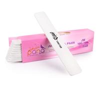 Lot de 10 limes ongles double face PANA Jumbo en meri pour manucure et p dicure, ongles naturels et acryliques Blanc (grain 100/100)