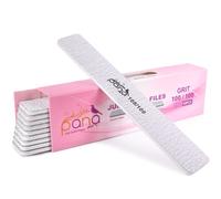 Lot de 10 limes ongles double face PANA Jumbo en meri pour manucure et p dicure, ongles naturels et acryliques Z bre (grain 100/100)