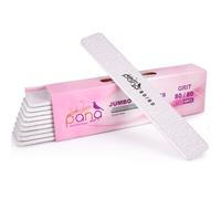 Lot de 10 limes ongles double face PANA Jumbo en meri pour manucure et p dicure, ongles naturels et acryliques Z bre (grain 80/80)