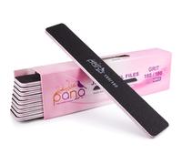 Lot de 10 limes ongles double face PANA Jumbo en meri pour manucure, p dicure, ongles naturels et acryliques - Noir (grain 180/180)