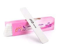 Lot de 10 limes ongles double face PANA Jumbo en meri pour manucure, p dicure, ongles naturels et acryliques - Blanc (grain 180/180)