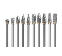 Lot de 10 limes rotatives à double rainure | Tête de meulage et fraise en carbure de tungstène 3 × 6 mm