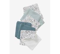 Lot de 10 lingettes lavables imprimé végétal/bleu/vert TU