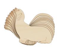 Lot de 10 lions de mer en bois - Forme d'étirement - 3 mm d'épaisseur - 8 x 8,3 cm - Sans trou
