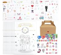 Lot de 10 Livre de Coloriage de Mariage pour Enfants,Cahiers d’activités Mariag Kit Activités Manuelle Enfant Cahiers Coloriages Mariage avec Crayons de Couleur Cadeau pour invités de Mariage