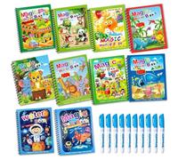 Lot de 10 livres de coloriage à l'eau réutilisables avec stylo à eau