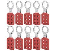 Lot de 10 Loquets de Consignation avec Poignée, Loquet de Consignation en Nylon PA, Loquet de Verrouillage Rouge, Aluminium Ignifuge 6 Trous pour L'industrie, la Chimie