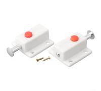 Lot de 10 loquets de porte automatiques avec bouton poussoir et ressort de charge, fabriqués à partir de matériau plastique pour une utilisation durable sur les portes d'armoire (blanc)