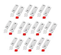 Lot de 10 loquets magnétiques ultra fins en acier inoxydable pour portes d'armoires de cuisine, bibliothèques, placards