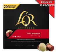[Lot de 10] L'OR Café Espresso Splendente - Intensité 7 - Compatible Nespresso - 20 capsules - 104 g