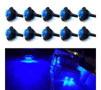 Lot de 10 lumières LED étanches pour bateau, bateau, ponton, voilier, kayak (bleu)