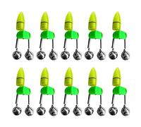 Lot de 10 lumières LED pour canne à pêche nocturne avec double cloches pour une meilleure visibilité et alerte